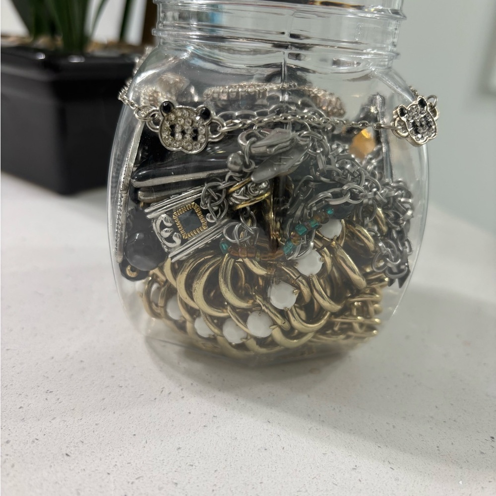 Mystery Jewelry Jar Silver, Gold, Colorful, Rhinestone Costume & Vintage - Picture 5 of 6